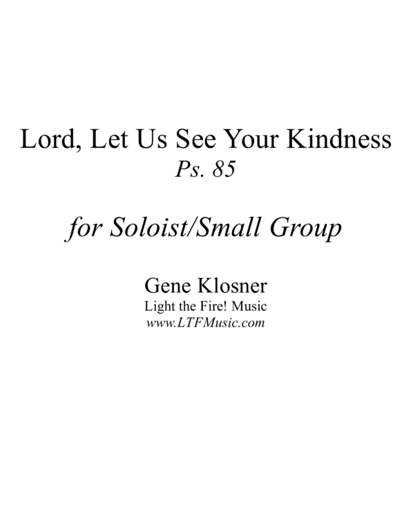 Psalm 85 Lord Let Us See Your Kindness Klosner Sample SmGrp CompletePDF 2 png
