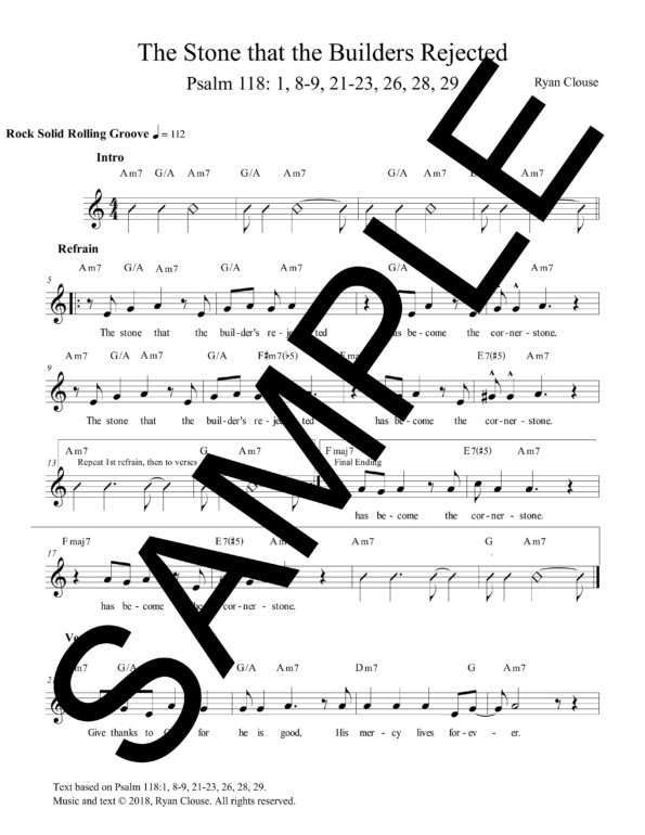 The Stone that the Builders Rejected Guitar Accomp Am Sample Lead Sheet scaled