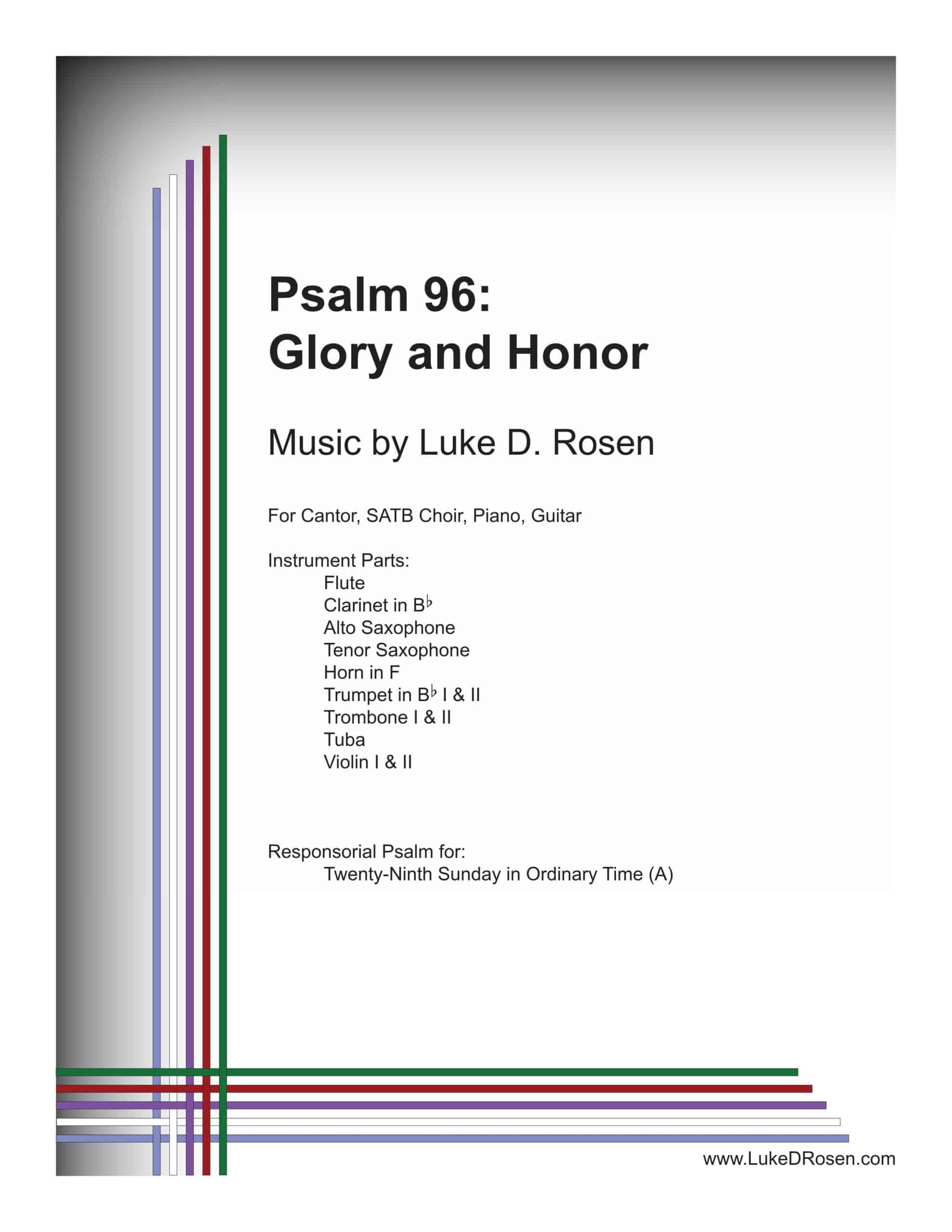 Psalm 96 – Glory and Honor (Rosen)