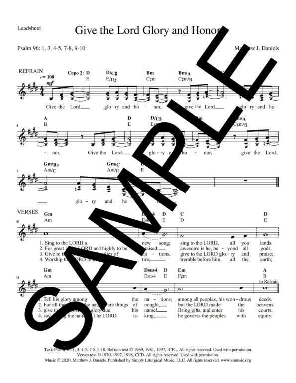 Psalm 96 Give the Lord Glory and Honor Daniels Sample LeadSheet 1 png scaled