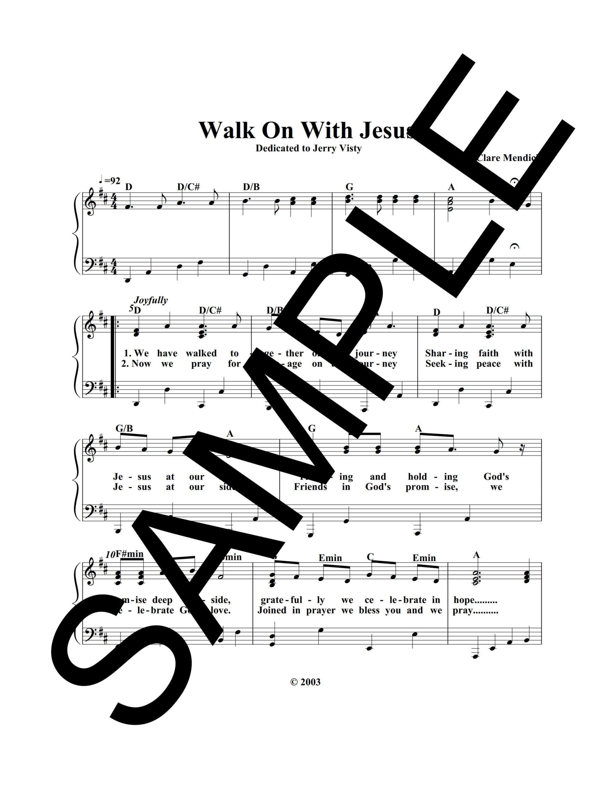Walk On With Jesus (Mendick)