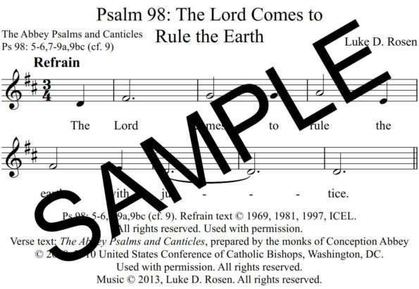 Psalm 98 The Lord Comes to Rule the Earth Rosen Sample Assembly 1 png