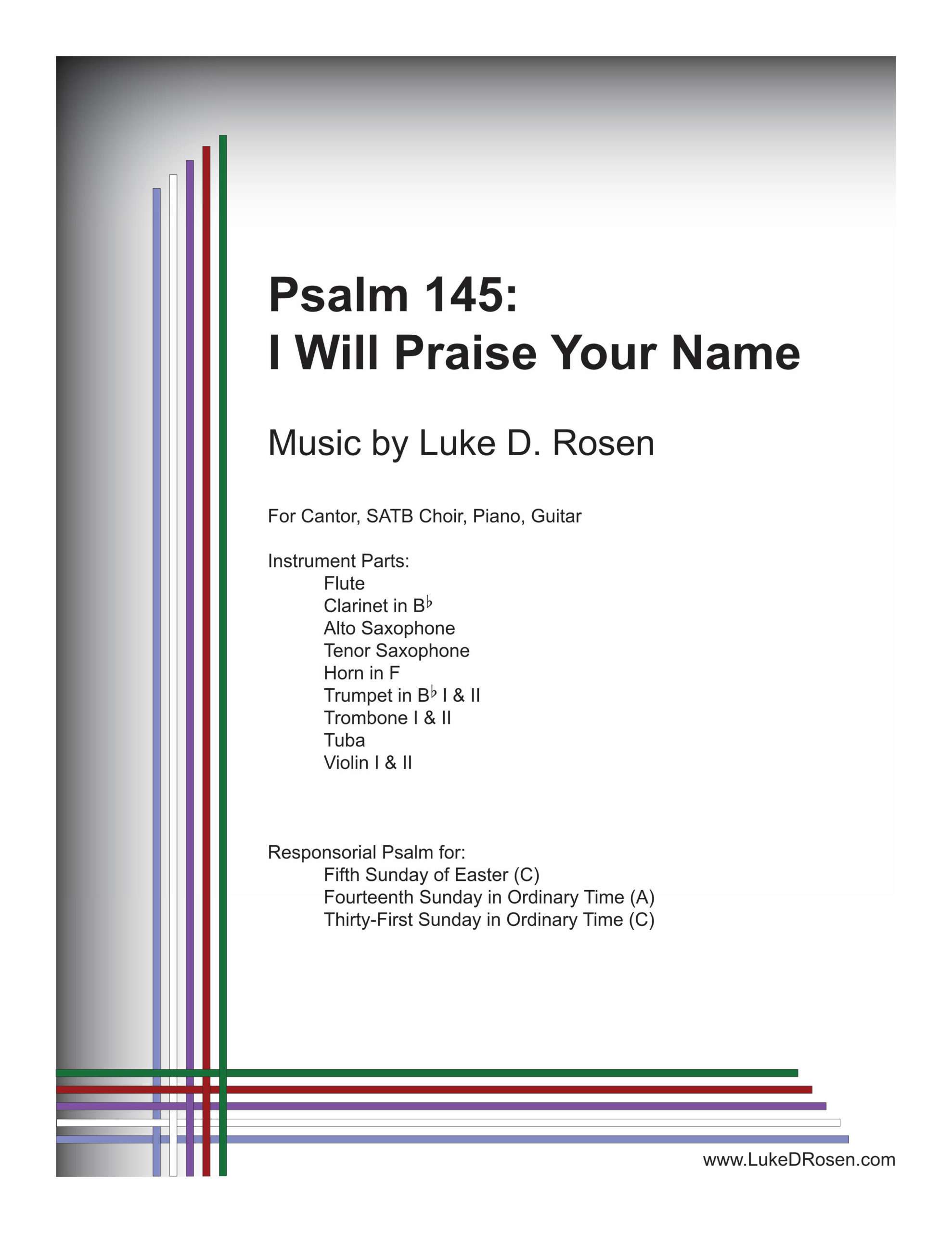 Psalm 145 – I Will Praise Your Name (Rosen)