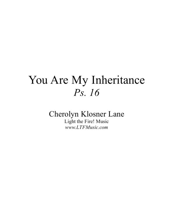 Psalm 16 You Are My Inheritance Klosner CompletePDF 1 png