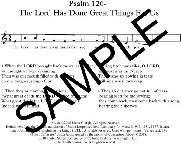 Sample Psalm 126 The Lord Has Done Great Things For Us Giorgis Assembly1
