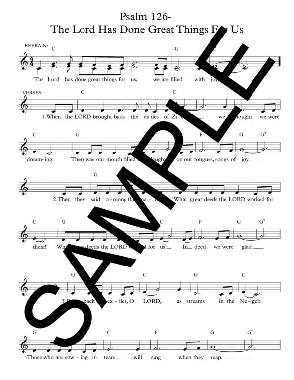 Sample Psalm 126 The Lord Has Done Great Things For Us Giorgis Lead Sheet1