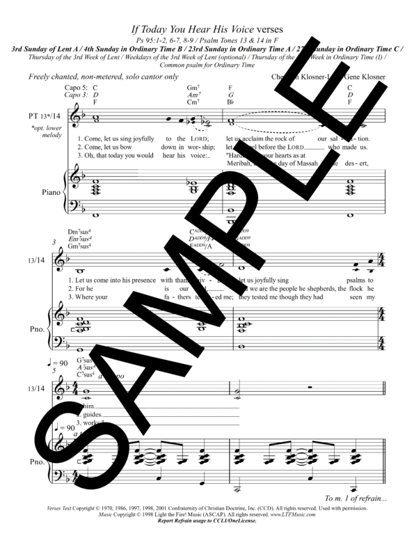 Sample Psalm 95 If Today You Hear His Voice Klosner Complete PDF12