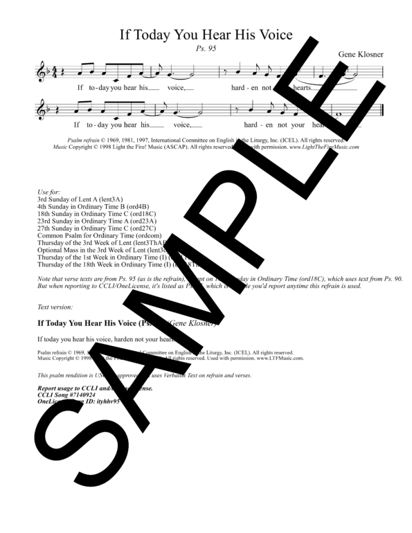 Sample Psalm 95 If Today You Hear His Voice Klosner Complete PDF15
