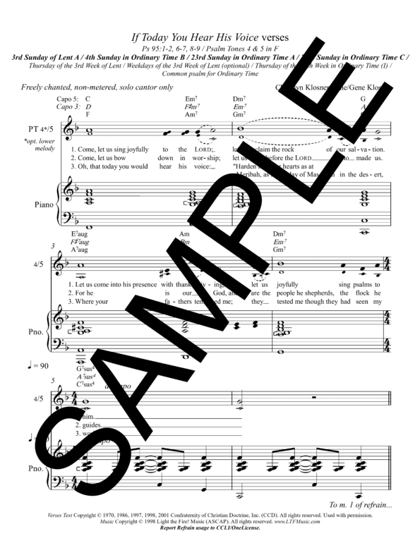 Sample Psalm 95 If Today You Hear His Voice Klosner Complete PDF9
