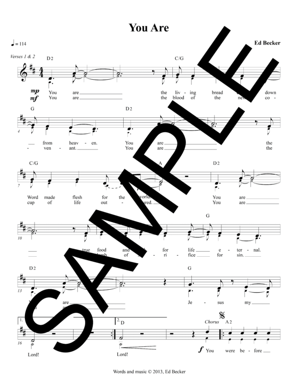 Sample You Are Becker Lead Sheet1