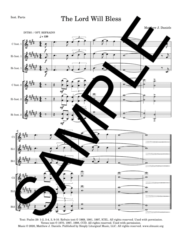 Sample Psalm 29 The Lord Will Bless Daniels Solo Instruments1