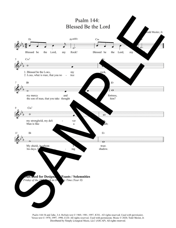 Sample Psalm 144 Blessed Be the Lord Mesler Lead Sheet1 12
