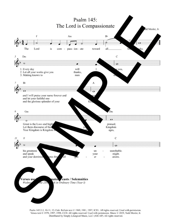 Sample Psalm 145 The Lord is Compasionate Mesler Lead Sheet1 16