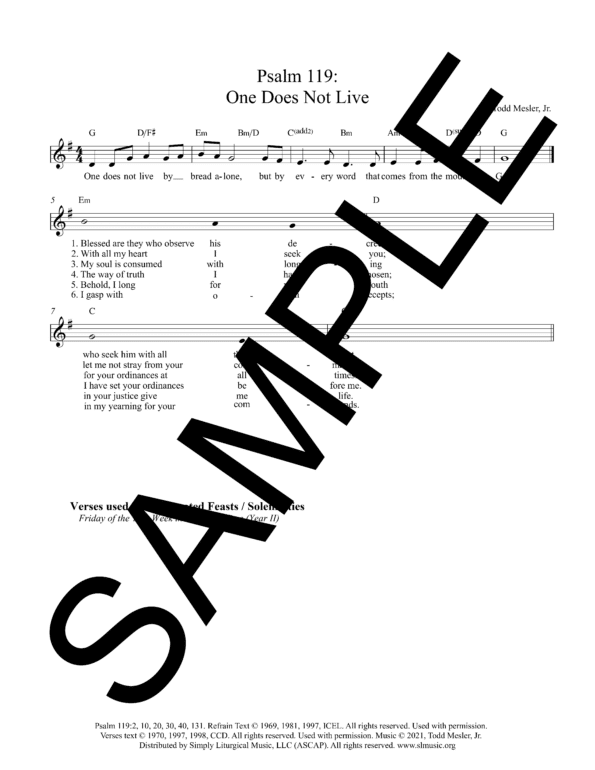 Sample Psalm 119 One Does Not Live Mesler Lead Sheet1 08
