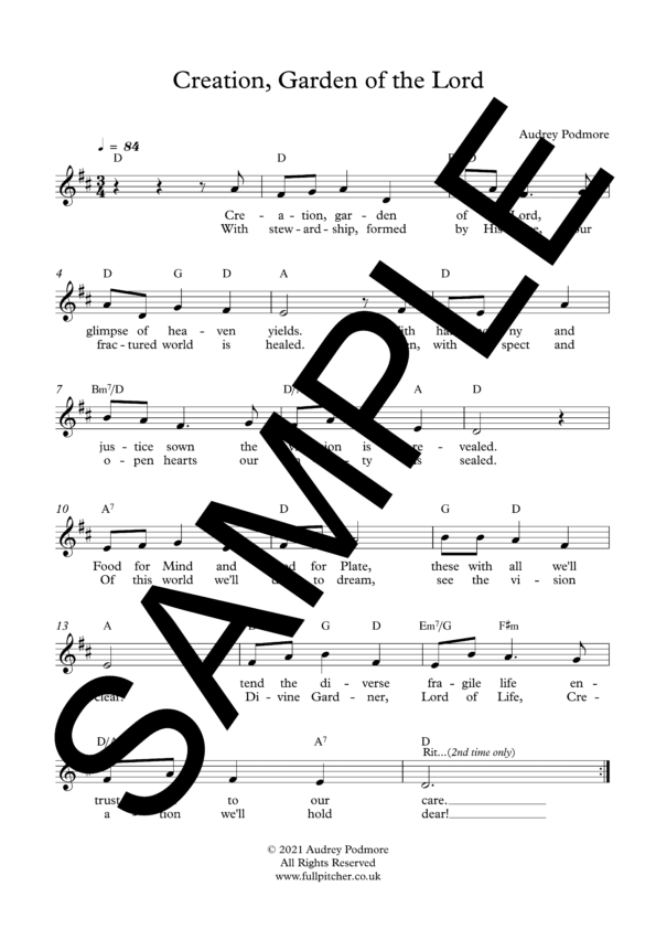 Sample Creation Garden of the Lord Podmore Lead Sheet1