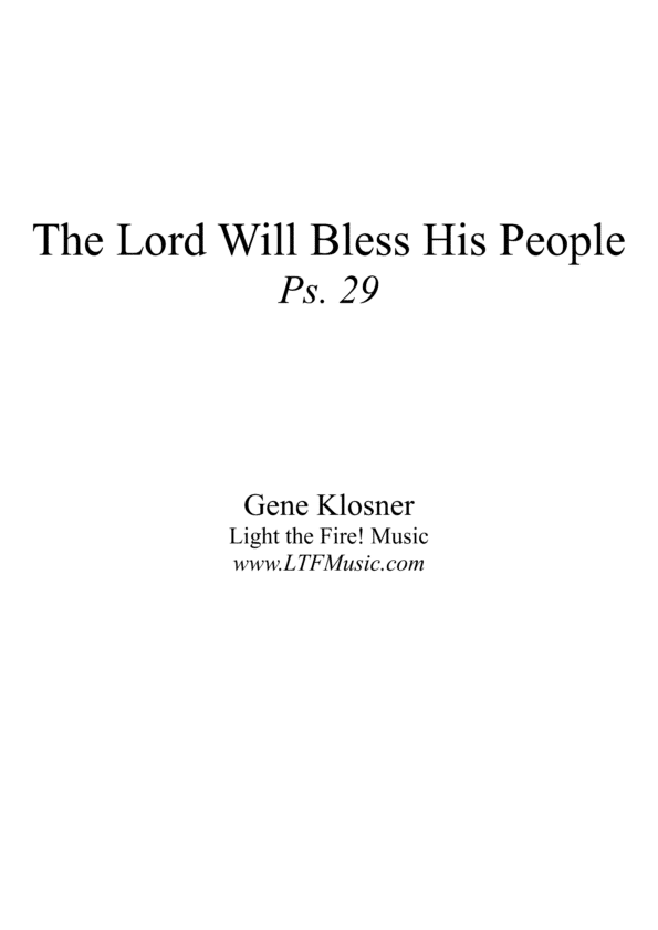 Sample Psalm 29 The Lord Will Bless His People Klosner Complete PDF1