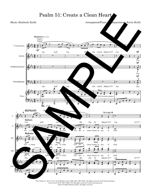 Sample Psalm 51 Create a Clean Heart Keith Score Kevin Keith1