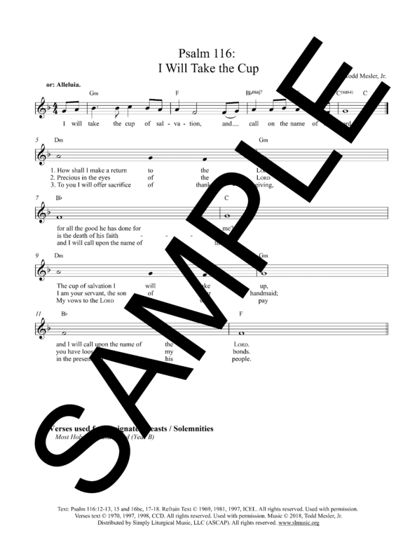 Sample Psalm 116 I Will Take the Cup Mesler Lead Sheet1 3