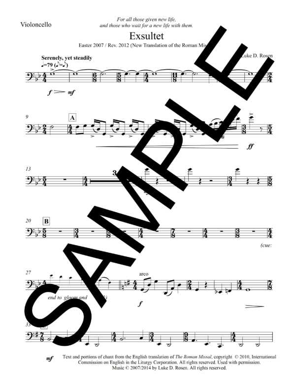 Sample Exsultet Rosen Instrument Parts 10
