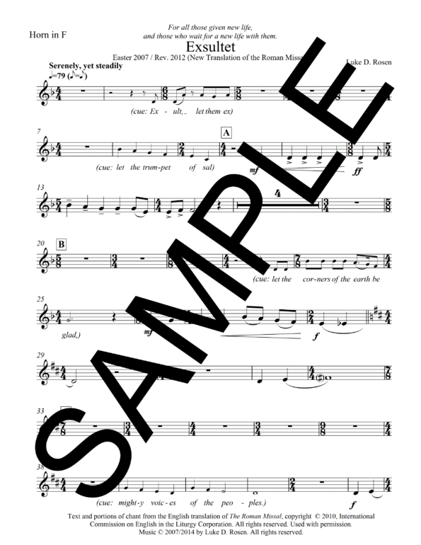 Sample Exsultet Rosen Instrument Parts 4