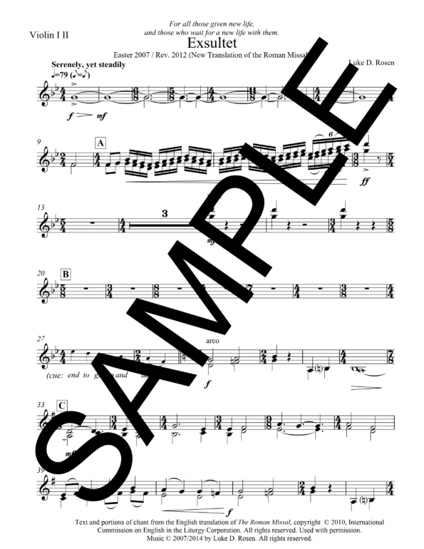 Sample Exsultet Rosen Instrument Parts 8