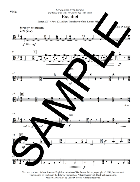 Sample Exsultet Rosen Instrument Parts 9