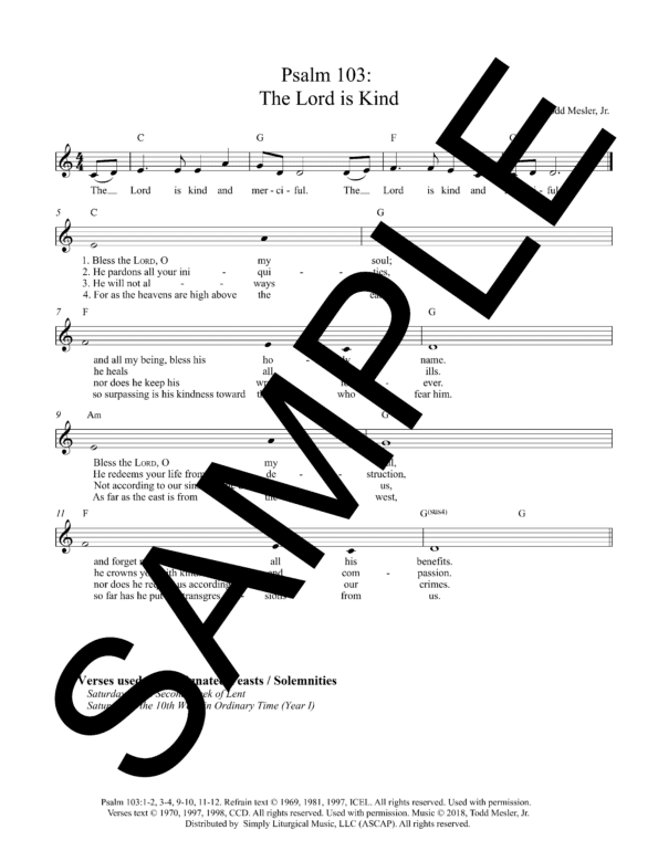 Sample Psalm 103 The Lord is Kind Mesler Lead Sheet1