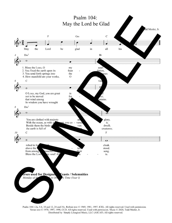 Sample Psalm 104 May the Lord be Glad Mesler Lead Sheet1