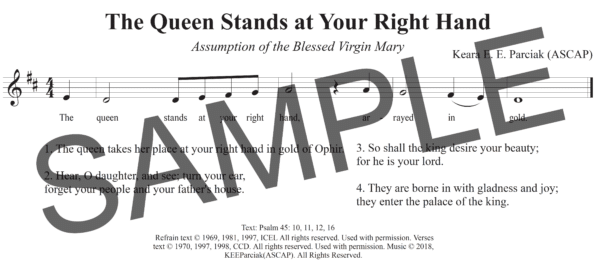 Sample Psalm 45 The Queen Stands at Your Right Hand Parciak Assembly1 1
