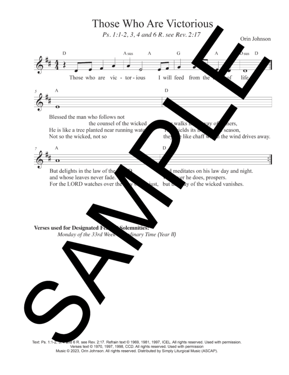 Sample Psalm 1 Those Who Are Victorious Johnson1