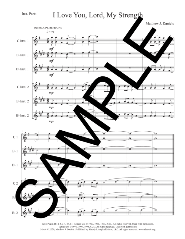 Sample Psalm 18 I Love You Lord My Strength Daniels Solo Instruments1