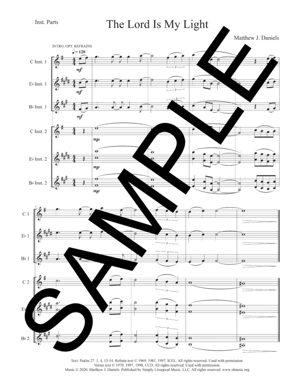 Sample Psalm 27 The Lord Is My Light Daniels Solo Instruments1