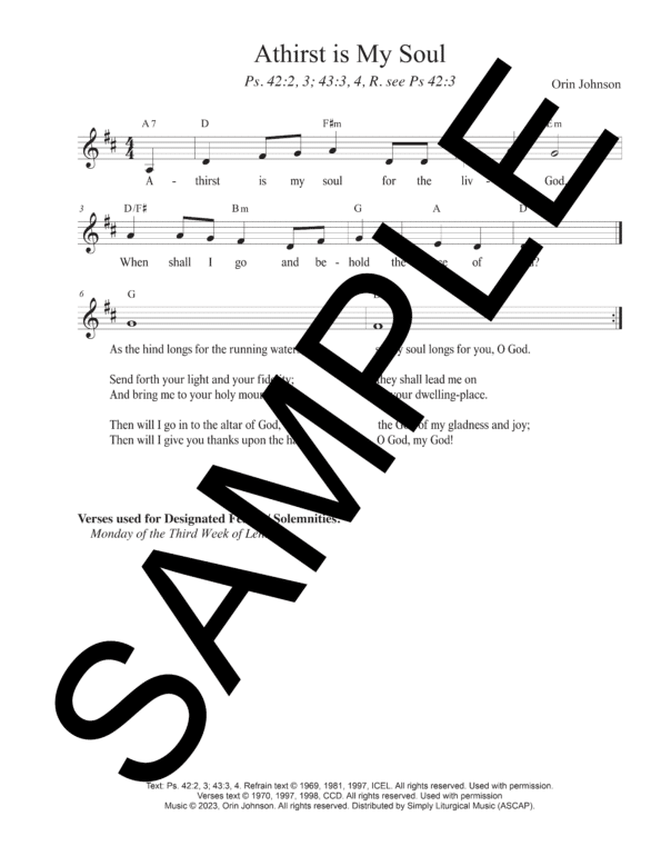 Sample Psalm 42 Athirst is My Soul Johnson Lead Sheet1
