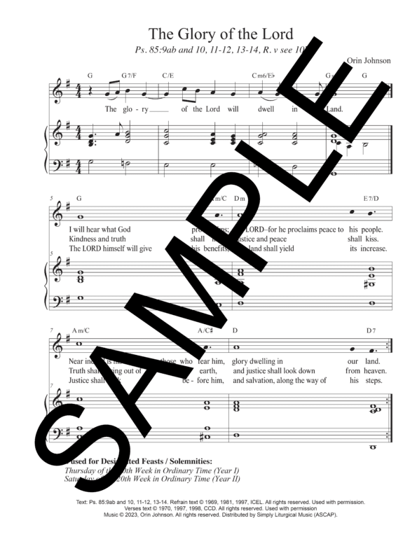 Sample Psalm 85 The Glory of the Lord Johnson Full Score Orin Johnson1