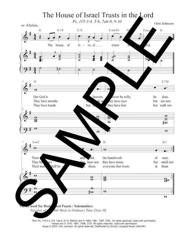 Sample Psalm 115 The House of Israel Trusts in the Lord Johnson Full Score1