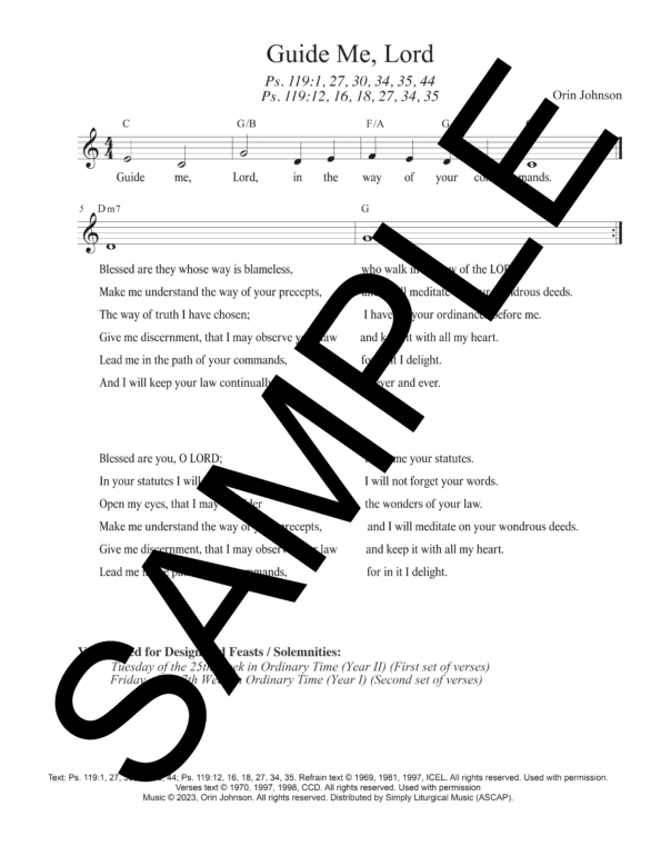 Sample Psalm 119 Guide Me Lord Johnson Lead Sheet1