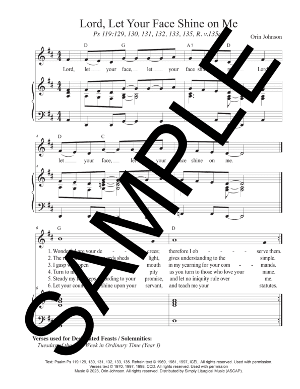 Sample Psalm 119 Lord Let Your Face Shine on Me Johnson Full Score1
