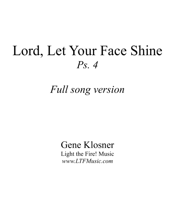 Lord Let Your Face Shine 1